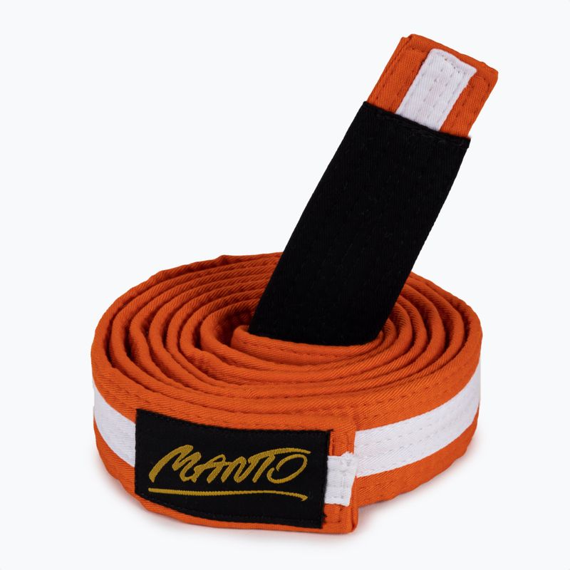 BJJ pás pro děti MANTO Tag oranžový s bílým pruhem MNA867_ORG/WHT_M1 3