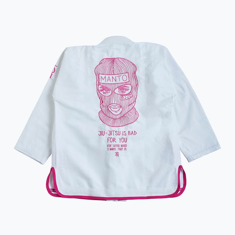 GI pro brazilské jiu-jitsu pánská kukla MANTO Balaclava white MNG982_WHT/PIN 2