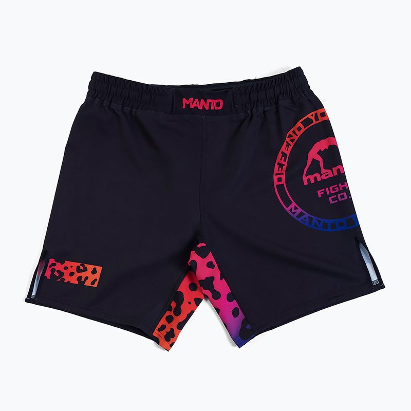 MANTO Leopardí black print pánské tréninkové šortky MNS553