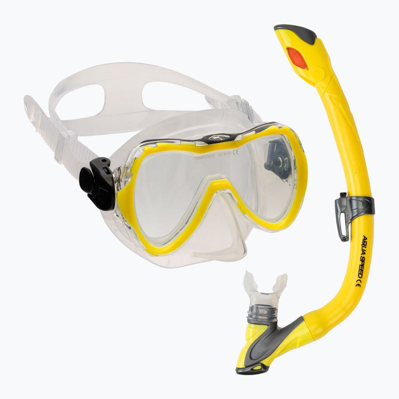 AQUA-SPEED Enzo + Evo baby sada šnorchlů žlutá 604