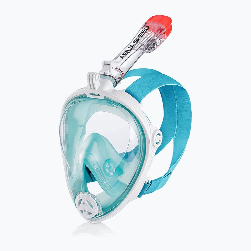 Celoobličejová šnorchlovací maska  AQUA-SPEED Spectra 2.0 bbílá/modrá