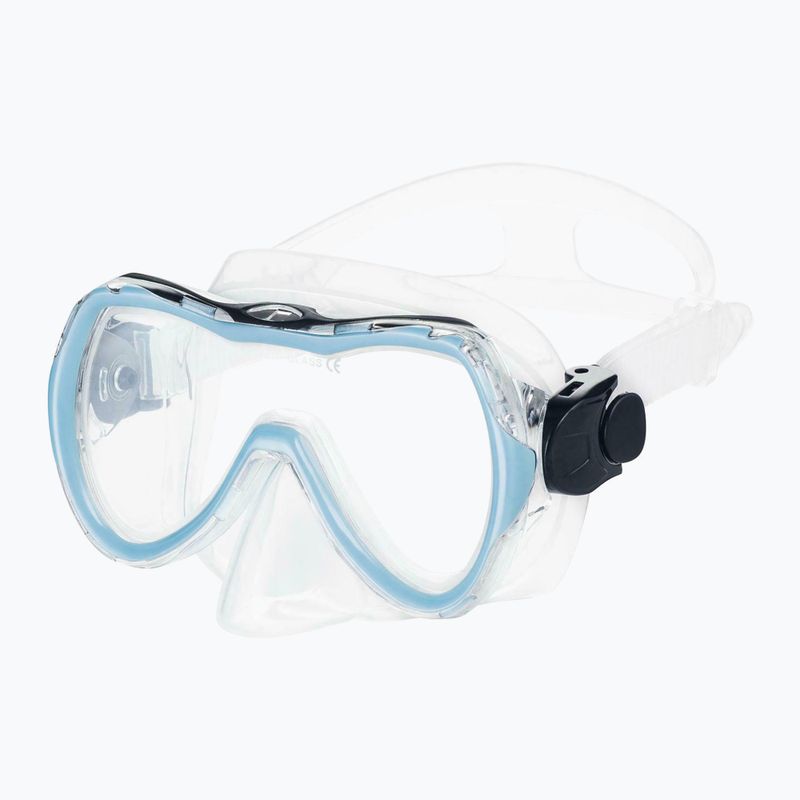 Dětská šnorchlovací souprava AQUA-SPEED Enzo + Evo maska + trubice + světle modrá taška 2