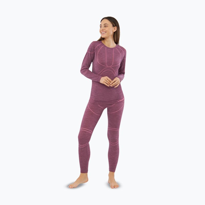Dámský komplet termoprádla Viking Lan Pro claret/light pink 4