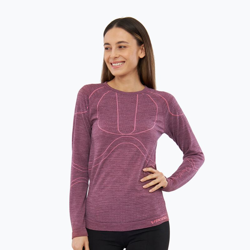 Dámské termo tričko Longsleeve Viking Lan Pro claret/light pink