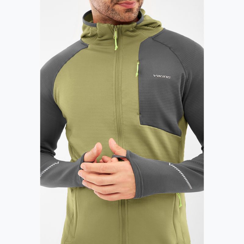 Pánská trekingová mikina Viking Birger Hoodie olive/dark grey 4