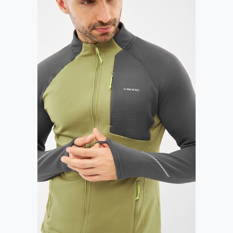 Pánská trekingová mikina Viking Birger olive/dark grey 4