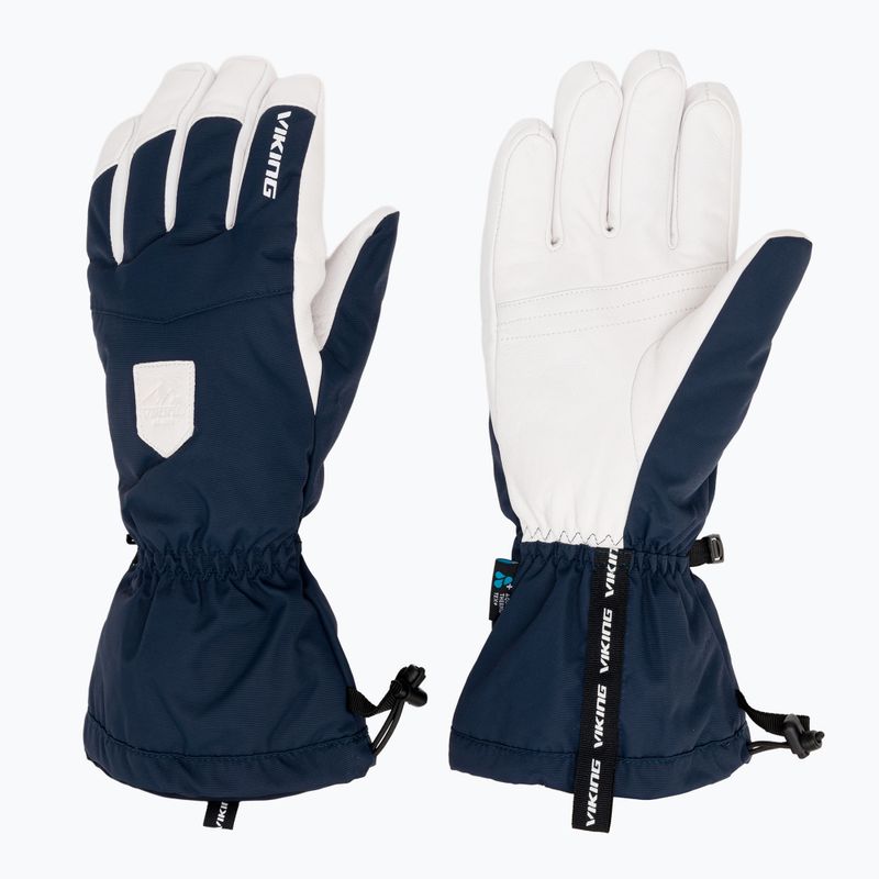 Pánské lyžařské rukavice Viking Sven Ski navy/white leather
