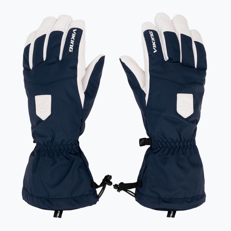 Pánské lyžařské rukavice Viking Sven Ski navy/white leather 2