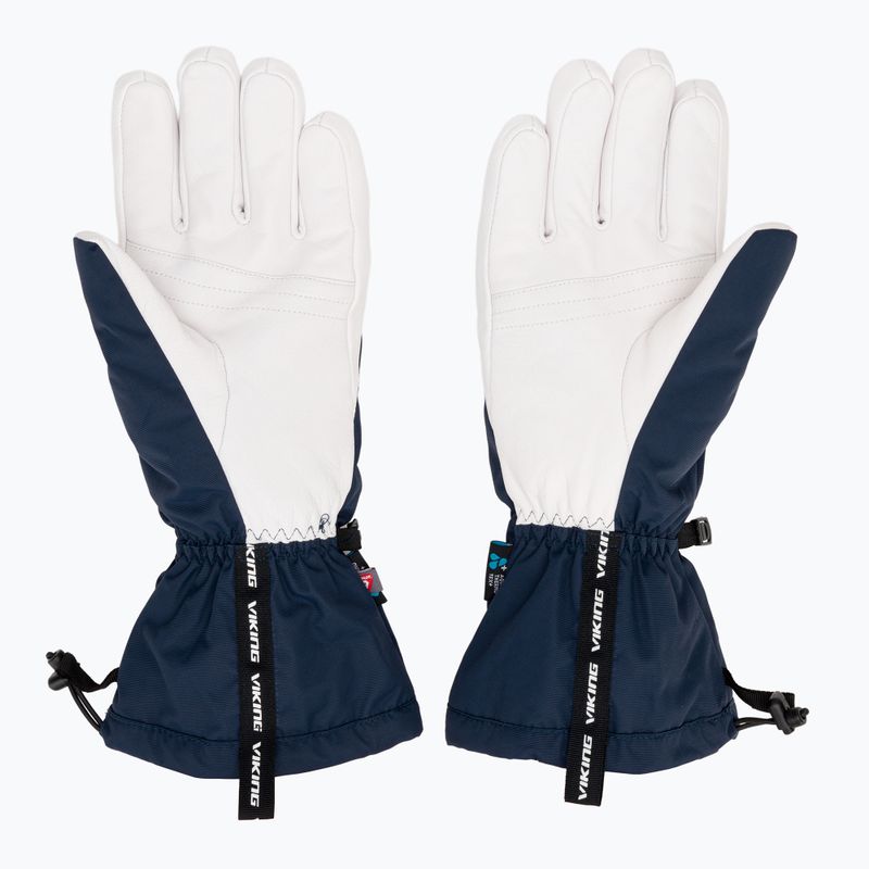 Pánské lyžařské rukavice Viking Sven Ski navy/white leather 3
