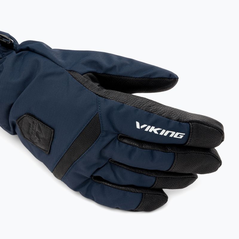 Pánské lyžařské rukavice Viking Lars Ski navy/black leather 5
