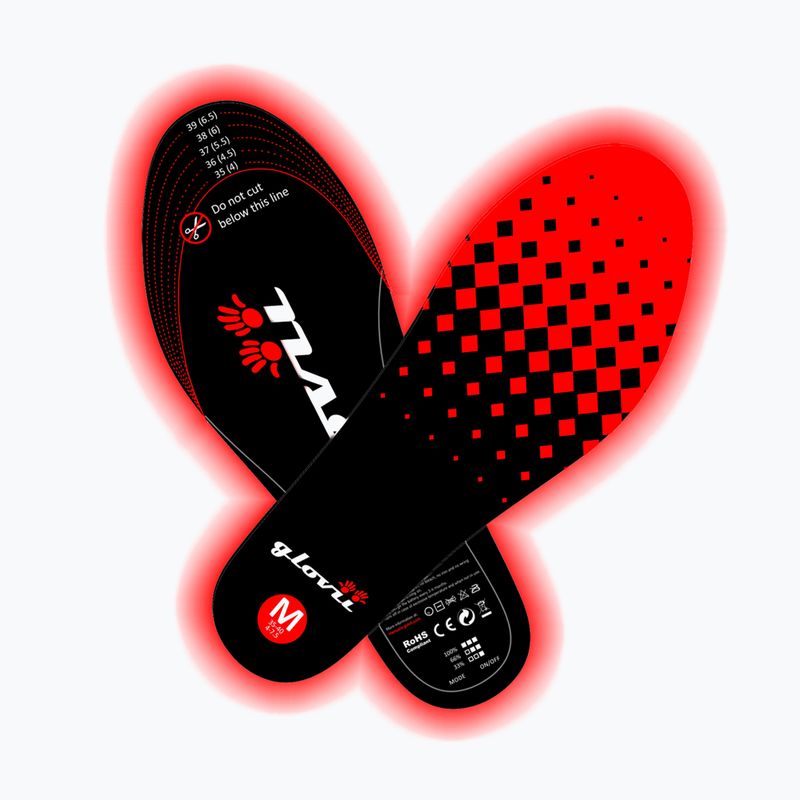 Vyhřívané vložky do lyžařských bot s ovladačem Glovii GW2 černé 2