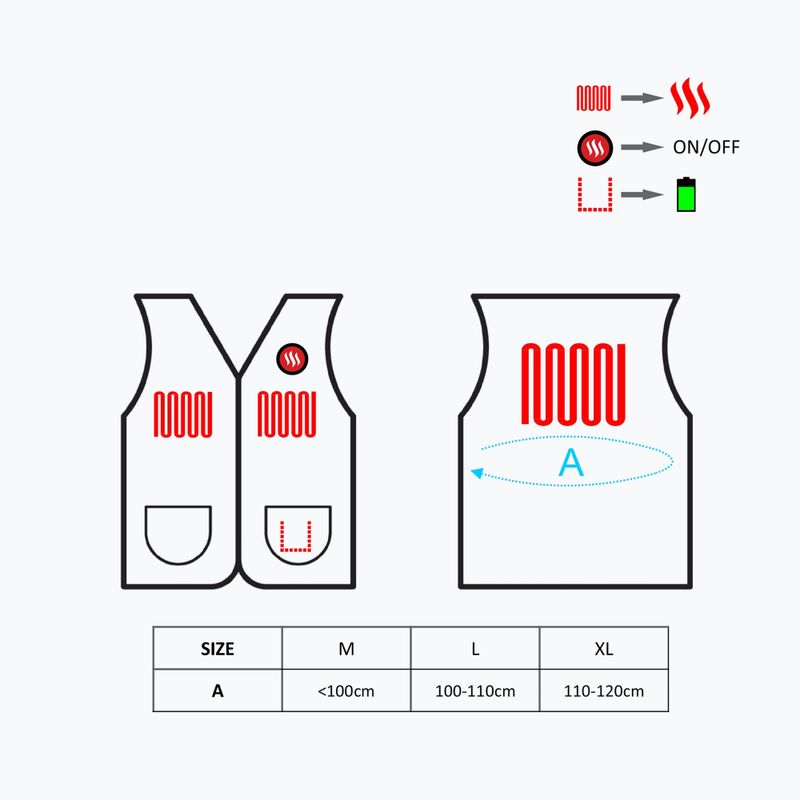 Vyhřívaná vesta Glovii Polarowa GV1 černá 6