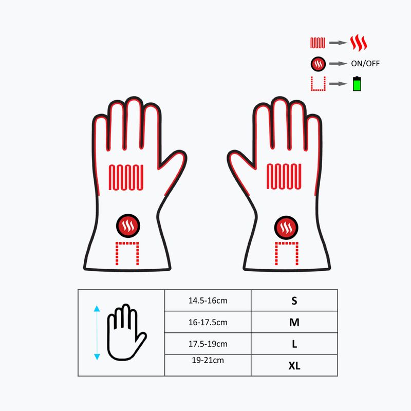 Vyhřívané lyžařské rukavice Glovii GS8 šedé 7