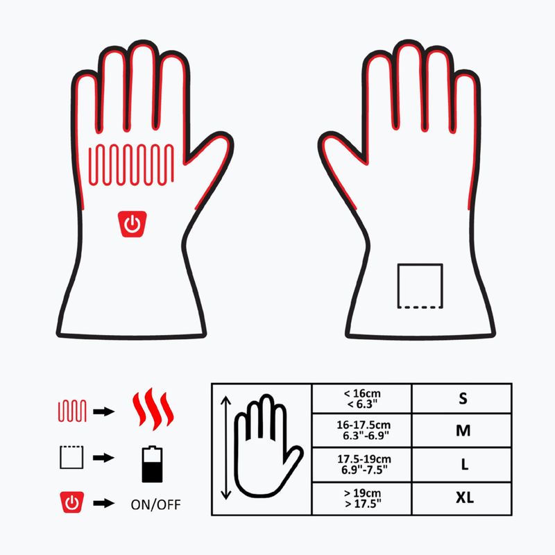 Vyhřívané lyžařské rukavice Glovii GS8 šedé 8