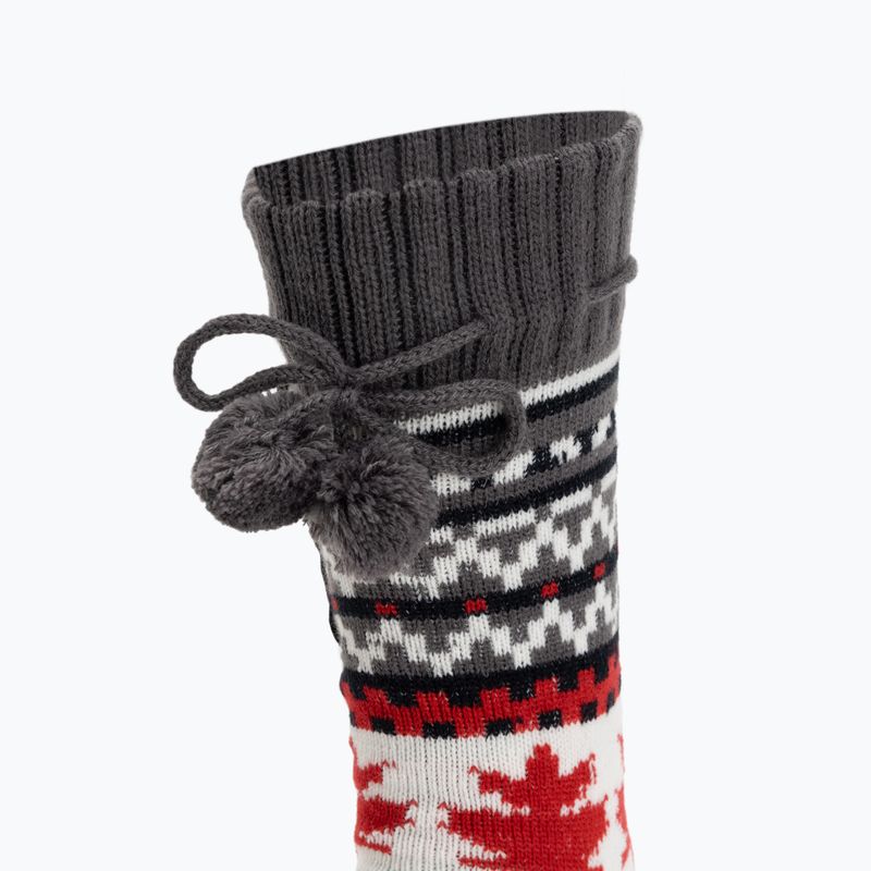 Vyhřívané pantofle s ponožkami  Glovii GOB bílé/červené/šedé 3