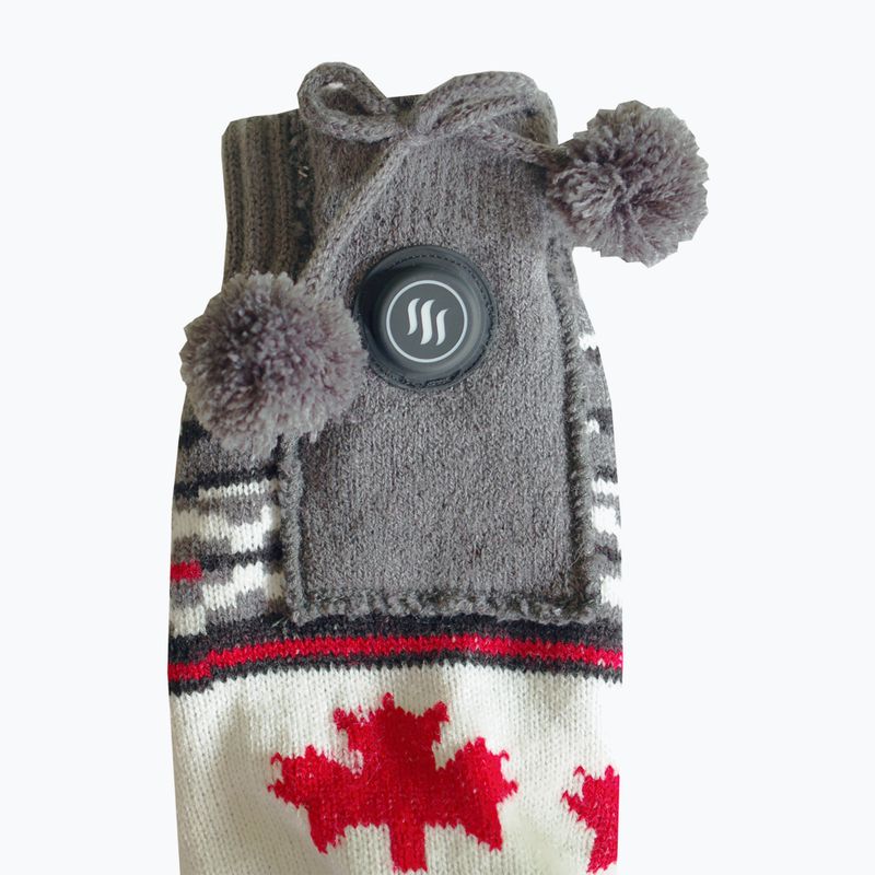 Vyhřívané pantofle s ponožkami  Glovii GQ4 bílé/červené/šedé 6