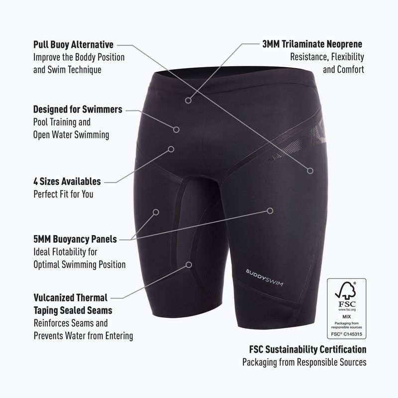 Neoprenové šortky BuddySwim Floating Trilaminate Warmth 5/3 mm black 4
