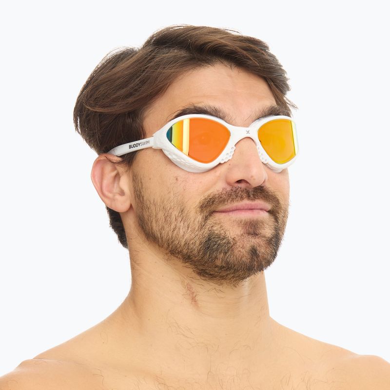 Plavecké brýle BuddySwim OzeanX Mirror white / orange 2