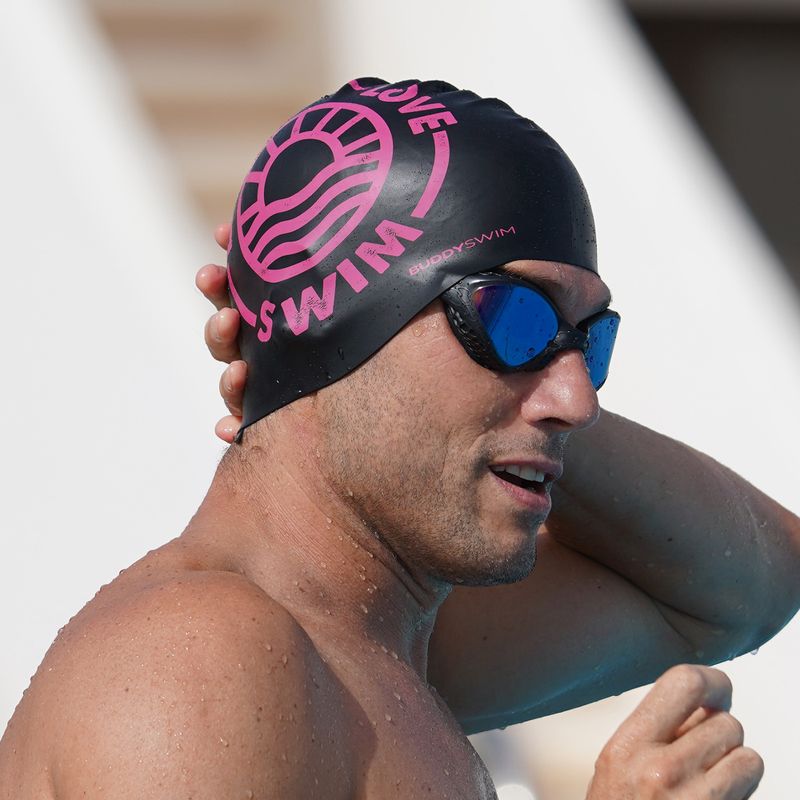 Plavecká čepice BuddySwim LLS2 Silicone black / pink 2