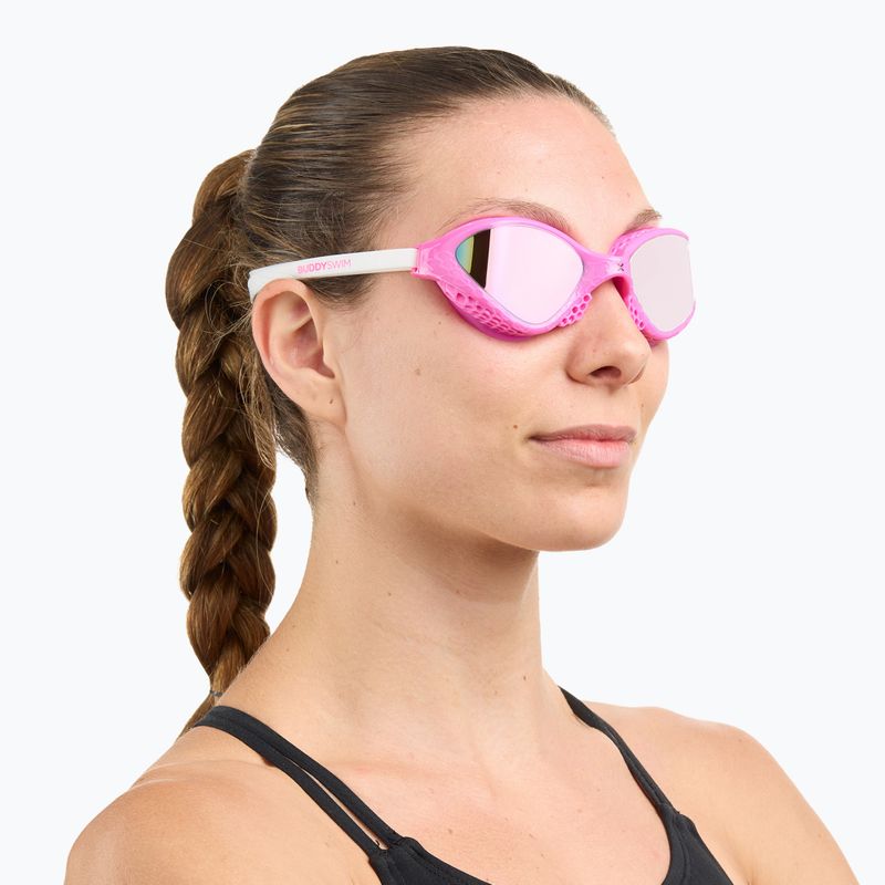 Plavecké brýle BuddySwim OzeanX Mirror pink/white/iridium 3