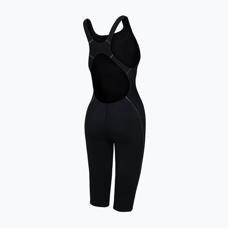 Dámské jednodílné plavky ZONE3 FINA Approved Performance Gold Kneeskin black/gold 2