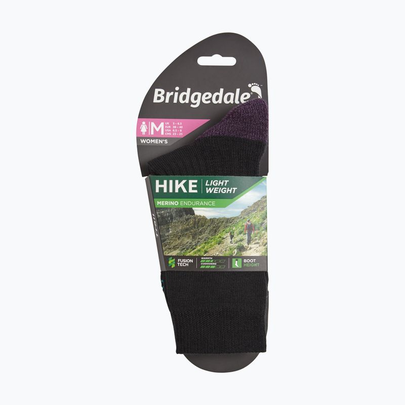 Dámské ponožky Bridgedale Lightweight Merino Performance Boot Original black/purple 4