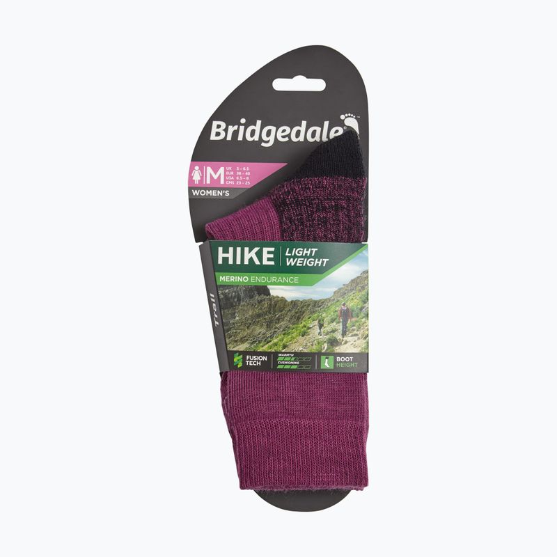 Dámské ponožky Bridgedale Lightweight Merino Performance Boot Original berry 4