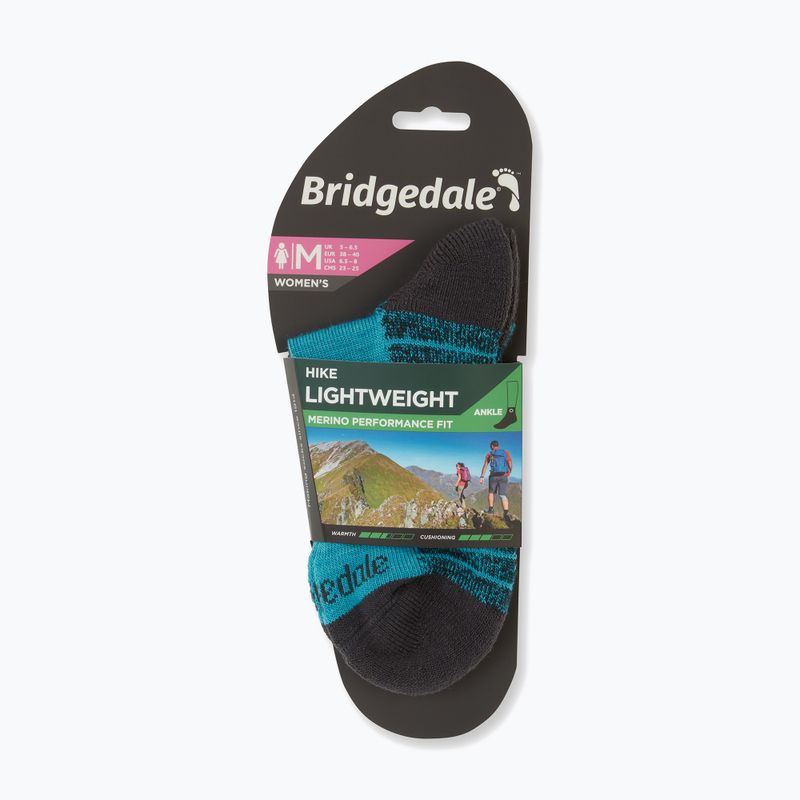 Dámské ponožky Bridgedale Hike Lightweight Performance Ankle turquoise/navy 3