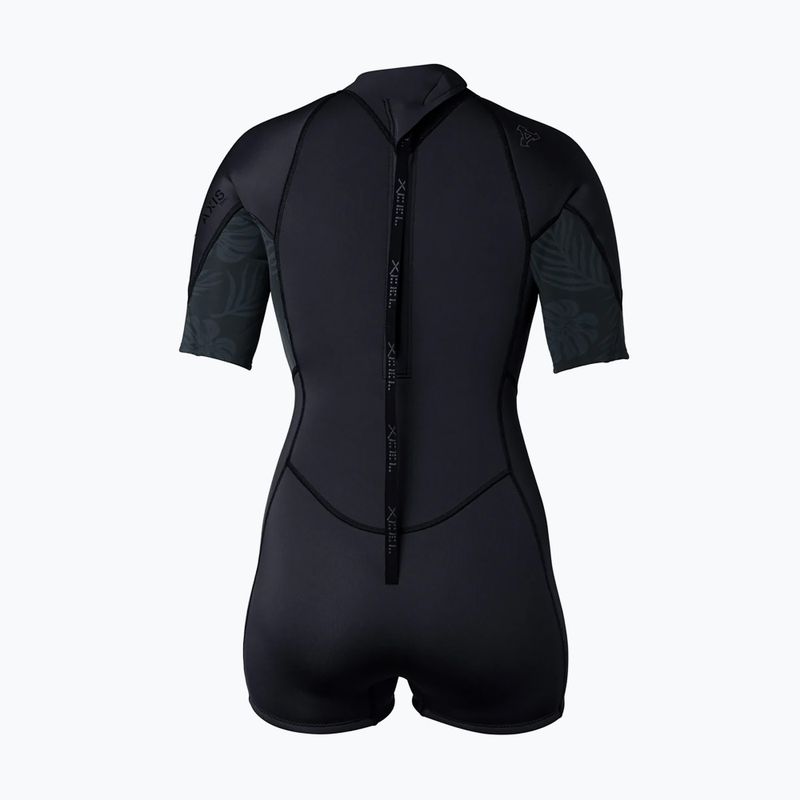 Dámský plavecký neopren Xcel Axis Back Zip Spring 2 mm black/palm/monstera print 2