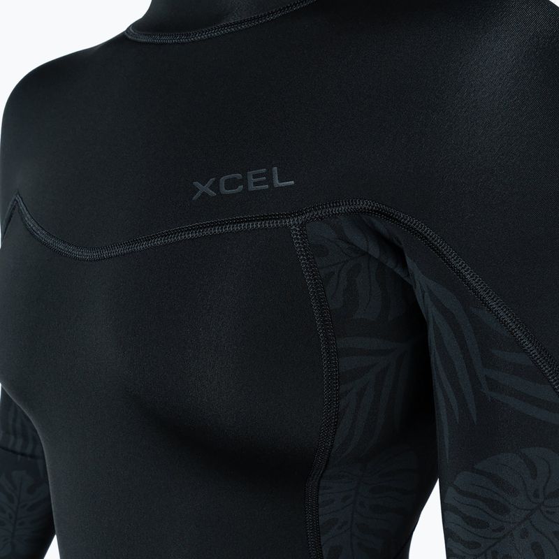 Dámský plavecký neopren Xcel Axis Back Zip Spring 2 mm black/palm/monstera print 4