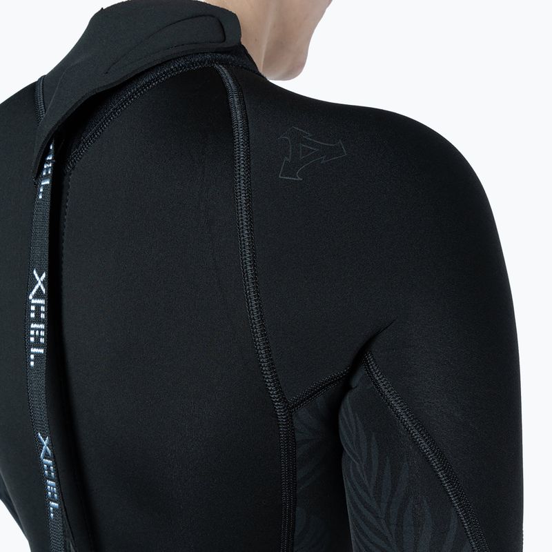 Dámský plavecký neopren Xcel Axis Back Zip Spring 2 mm black/palm/monstera print 5