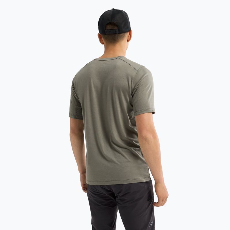 Pánské tričko Arc'teryx Ionia Merino Wool Arc'Word Logo forage 3