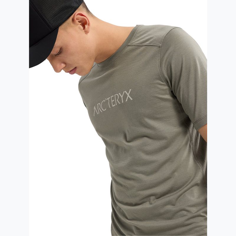 Pánské tričko Arc'teryx Ionia Merino Wool Arc'Word Logo forage 4