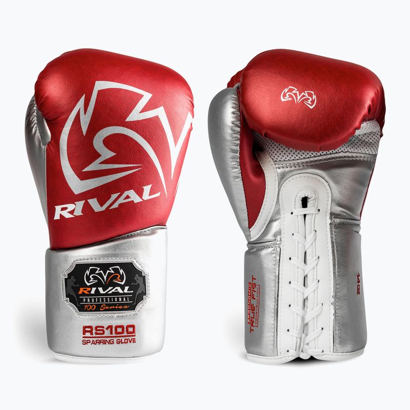 Boxerské rukavice Rival RS100 Professional red/silver