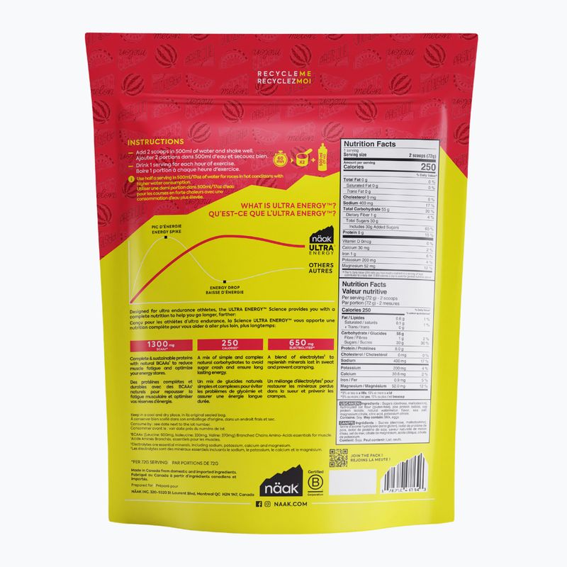 Näak Ultra Energy Drink Mix 720 g watermeloon 2