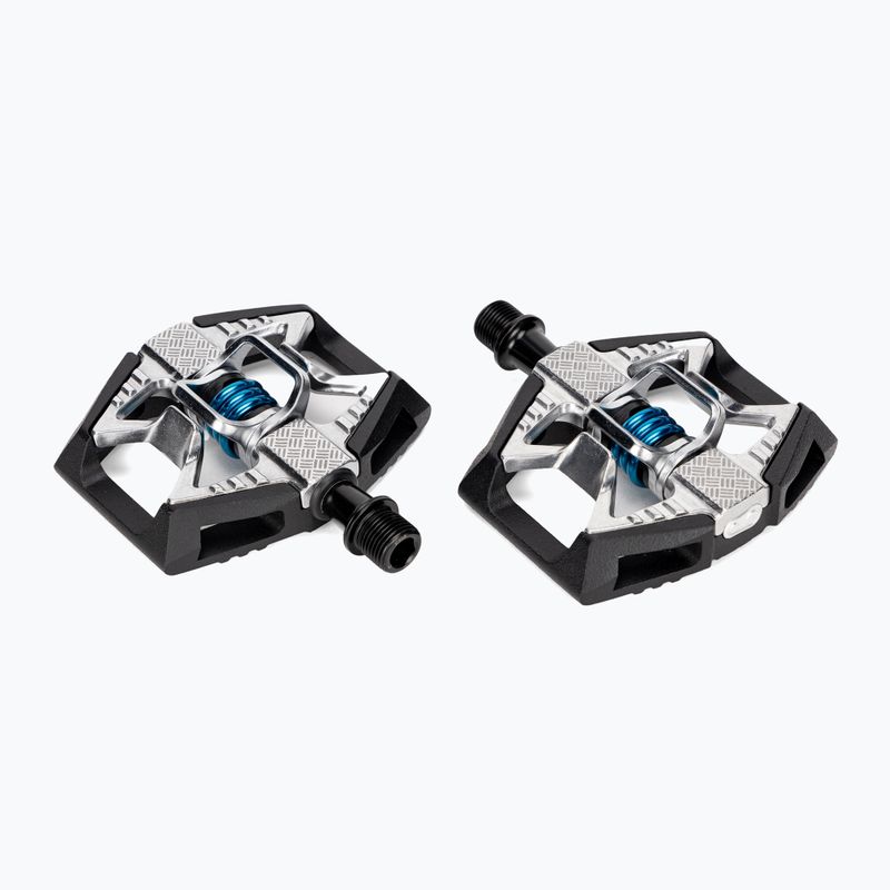 Crankbrothers Double Shot 2 černé/stříbrné/modré pedály na kolo