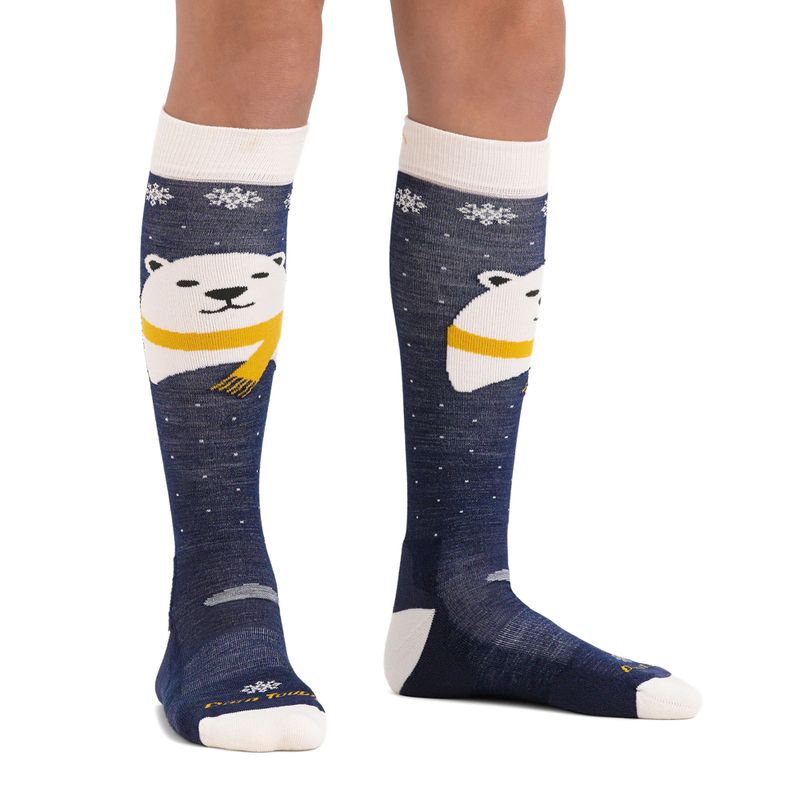 Dětské lyžařské ponožky Darn Tough Polar Bear OTC Midweight with Cushion w/ Padded Shin blue 2