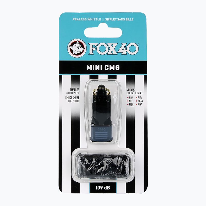 Píšťalka se šňůrou Fox 40 Mini CMG Official černá 2