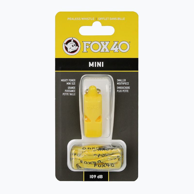 Píšťalka se šňůrkou Fox 40 Mini Safety žlutá 2