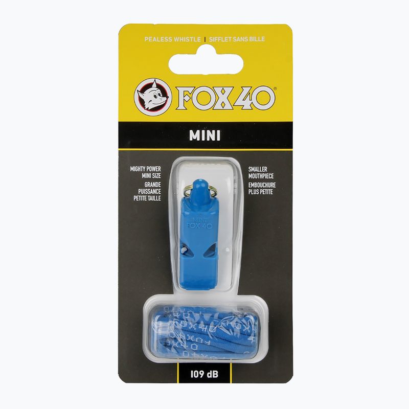 Píšťalka se šňůrkou Fox 40 Mini Safety modrá 2