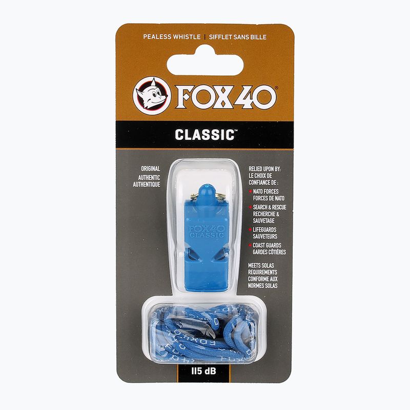 Píšťalka se šňůrkou Fox 40 Classic Safety modrá 2