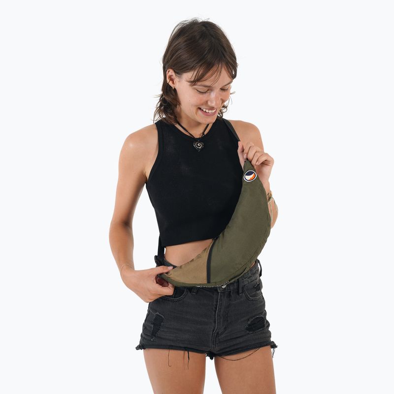 Taška Ticket To The Moon Upcycled Sling army green/brown 2