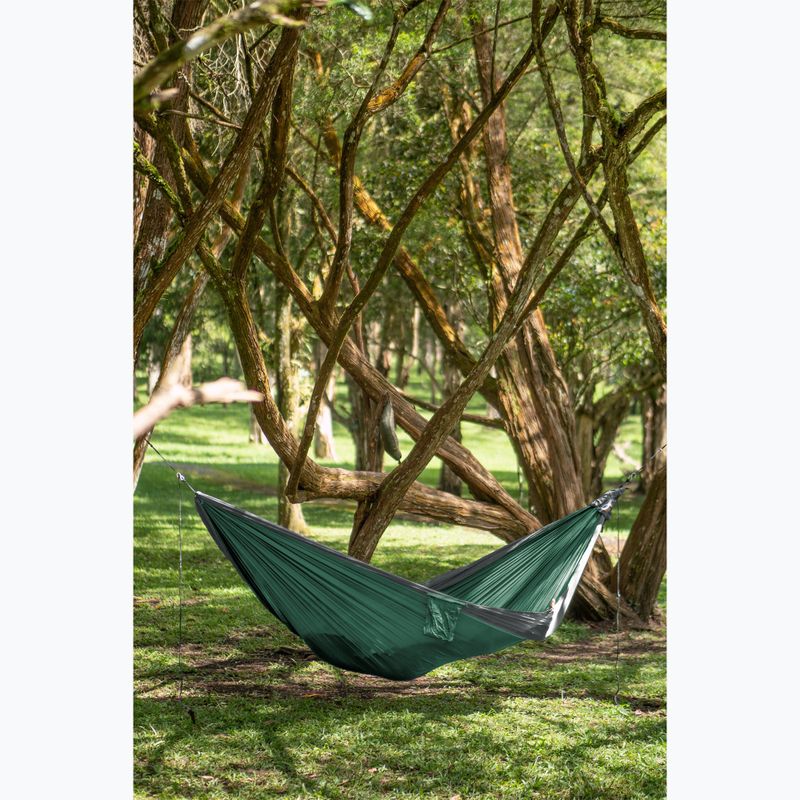Turistická dvoumístná houpací síť Ticket To The Moon Original petrol green/dark grey 4