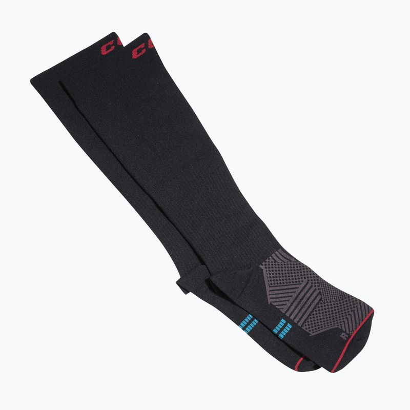 Hokejové štulpny CCM Compression Knee black/red 3