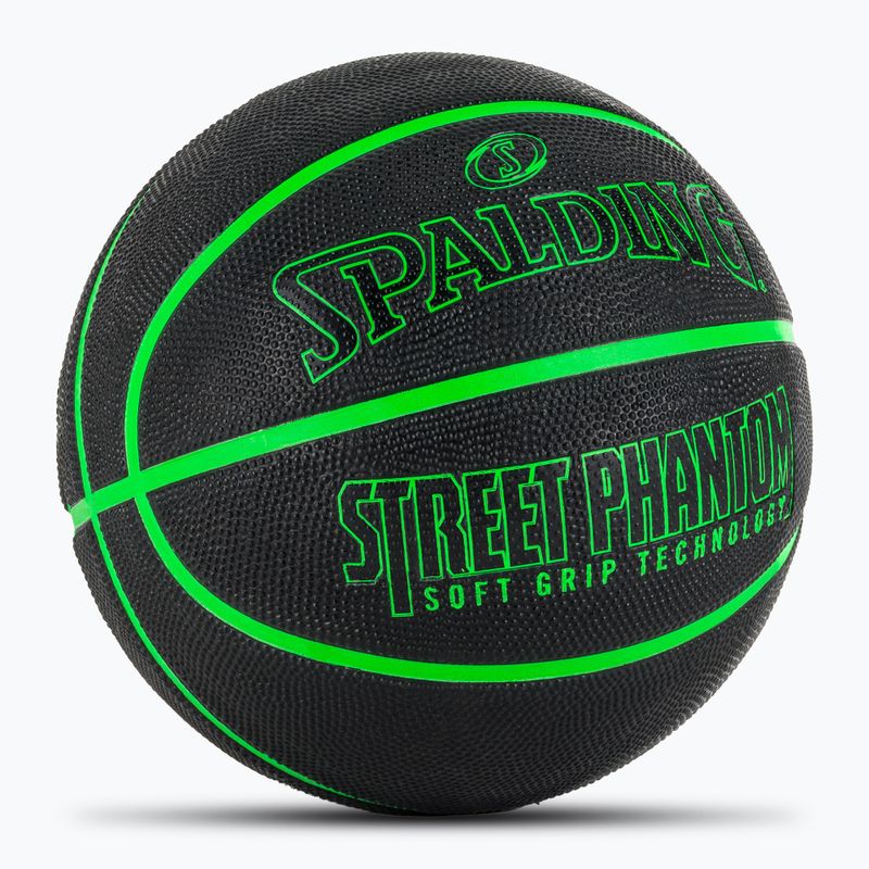 Basketbalový míč Spalding Phantom basketball black/green velikost 6 2