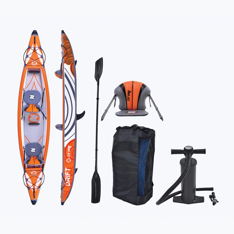Nafukovací kajak pro 2 osoby ZRAY Drift 14'0" bílý/oranžový