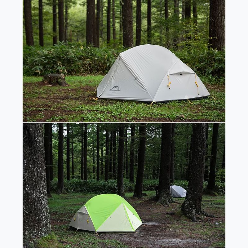 Trekový stan 2‑místný Naturehike Mongar 2 light grey/dark green 6