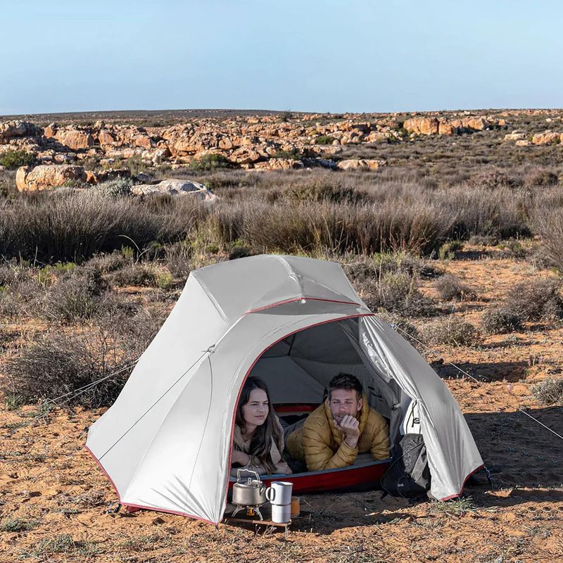 Trekový stan pro 3 osoby  Naturehike Updated Cloud Up 3 light grey/red 12