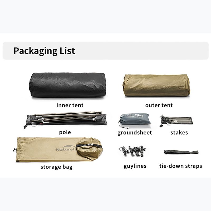 Trekový stan 1os Naturehike Mongar UL1 15D moon rock sand 5