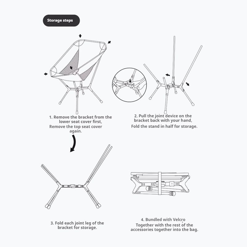 Turistická židle Naturehike Yamami L01 M meteorite black 2
